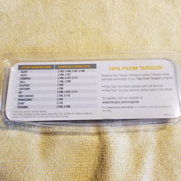 Targus compact laptop charging tips READ - Picture 2 of 5